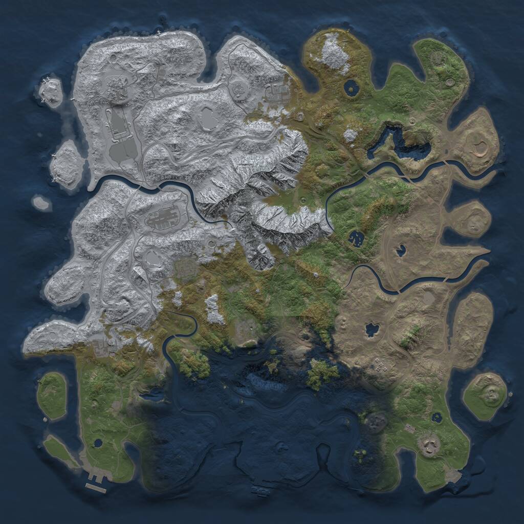 Rust Map: Procedural Map, Size: 5000, Seed: 29354, 17 Monuments