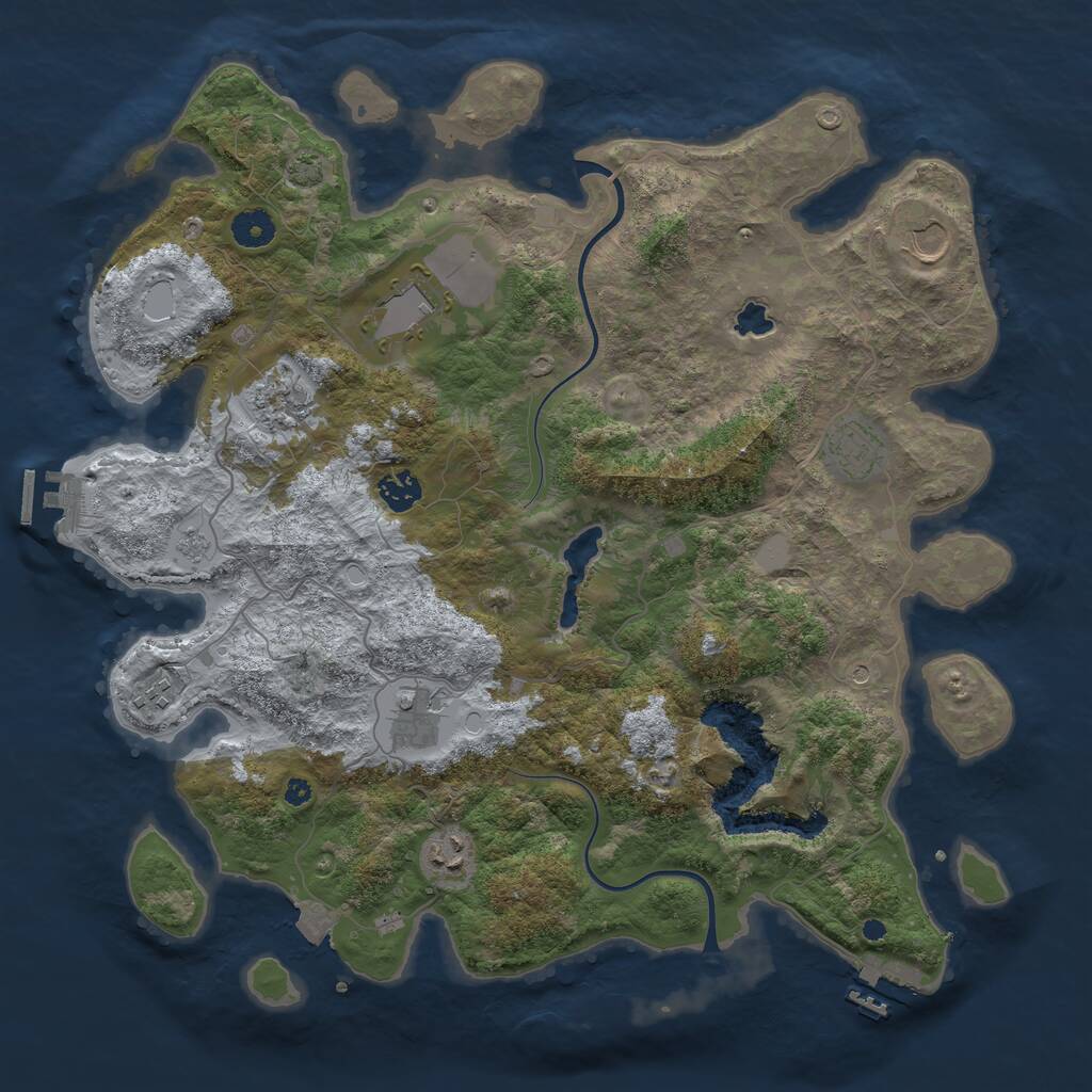 Rust Map: Procedural Map, Size: 4000, Seed: 1807173229, 14 Monuments