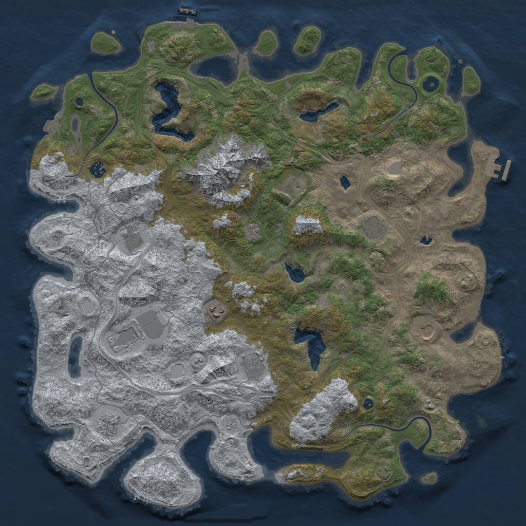 Rust Map: Procedural Map, Size: 5000, Seed: 95796155, 16 Monuments