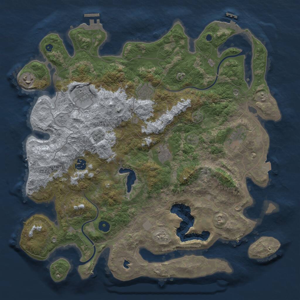 Rust Map: Procedural Map, Size: 4000, Seed: 2001973402, 13 Monuments