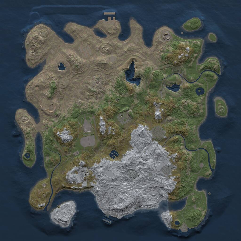 Rust Map: Procedural Map, Size: 4250, Seed: 342976892, 16 Monuments