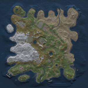Thumbnail Rust Map: Procedural Map, Size: 3700, Seed: 1166708824, 15 Monuments