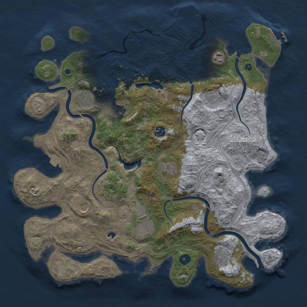 Rust Map: Procedural Map, Size: 4250, Seed: 175895239, 16 Monuments