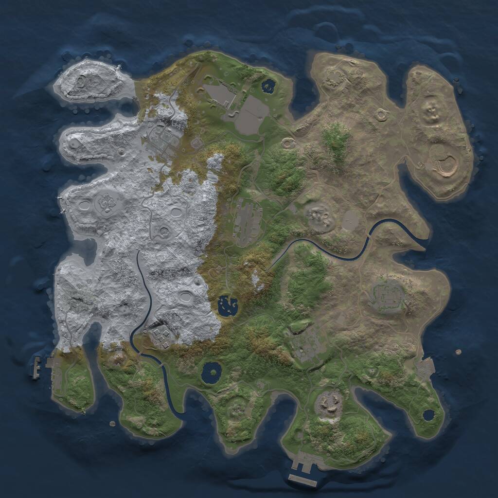 Rust Map: Procedural Map, Size: 3500, Seed: 865454790, 15 Monuments