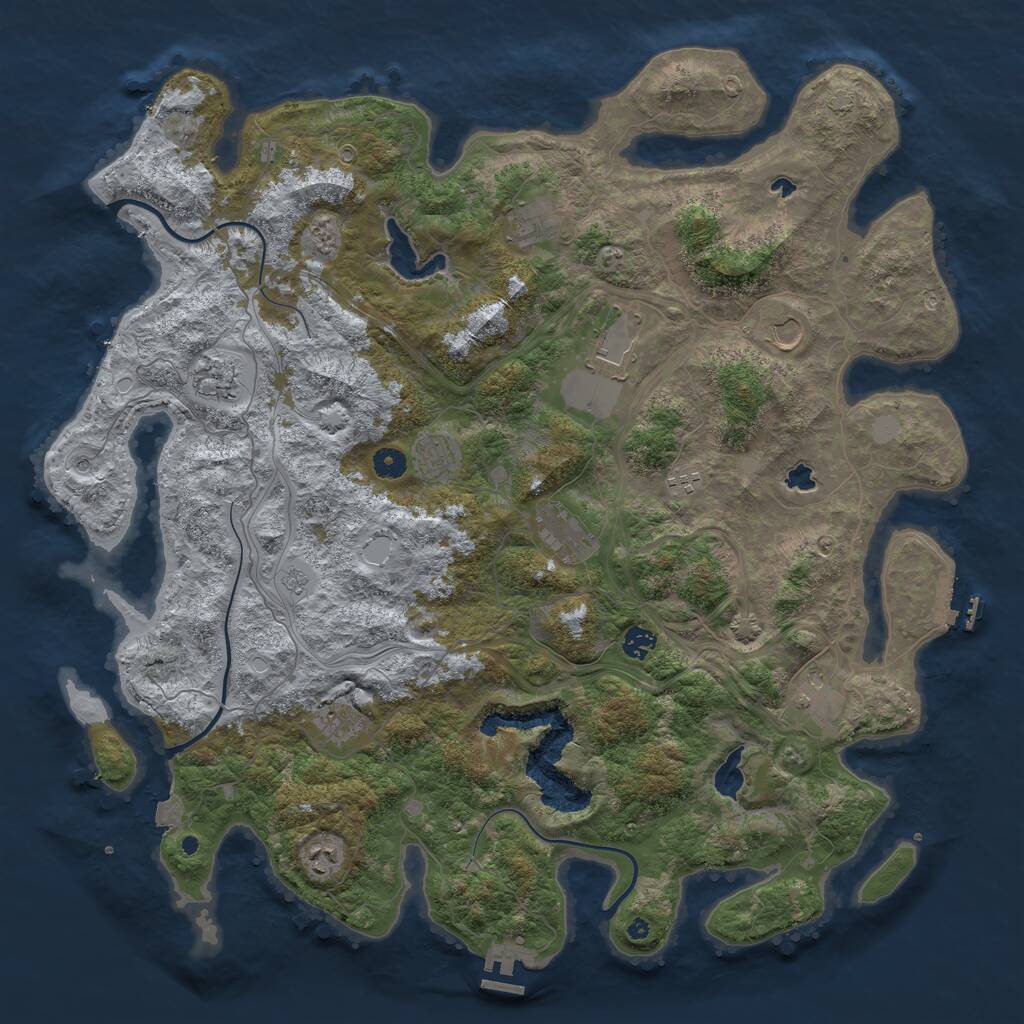 Rust Map: Procedural Map, Size: 4750, Seed: 1345431475, 17 Monuments