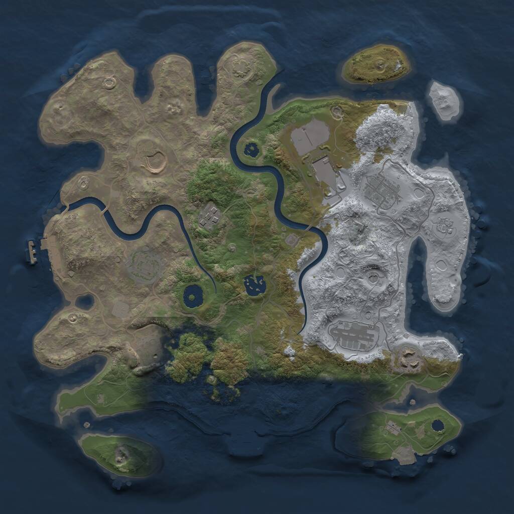 Rust Map: Procedural Map, Size: 3500, Seed: 10122019, 15 Monuments