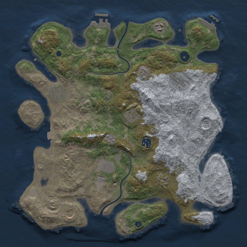 Rust Map: Procedural Map, Size: 3800, Seed: 7498831, 15 Monuments