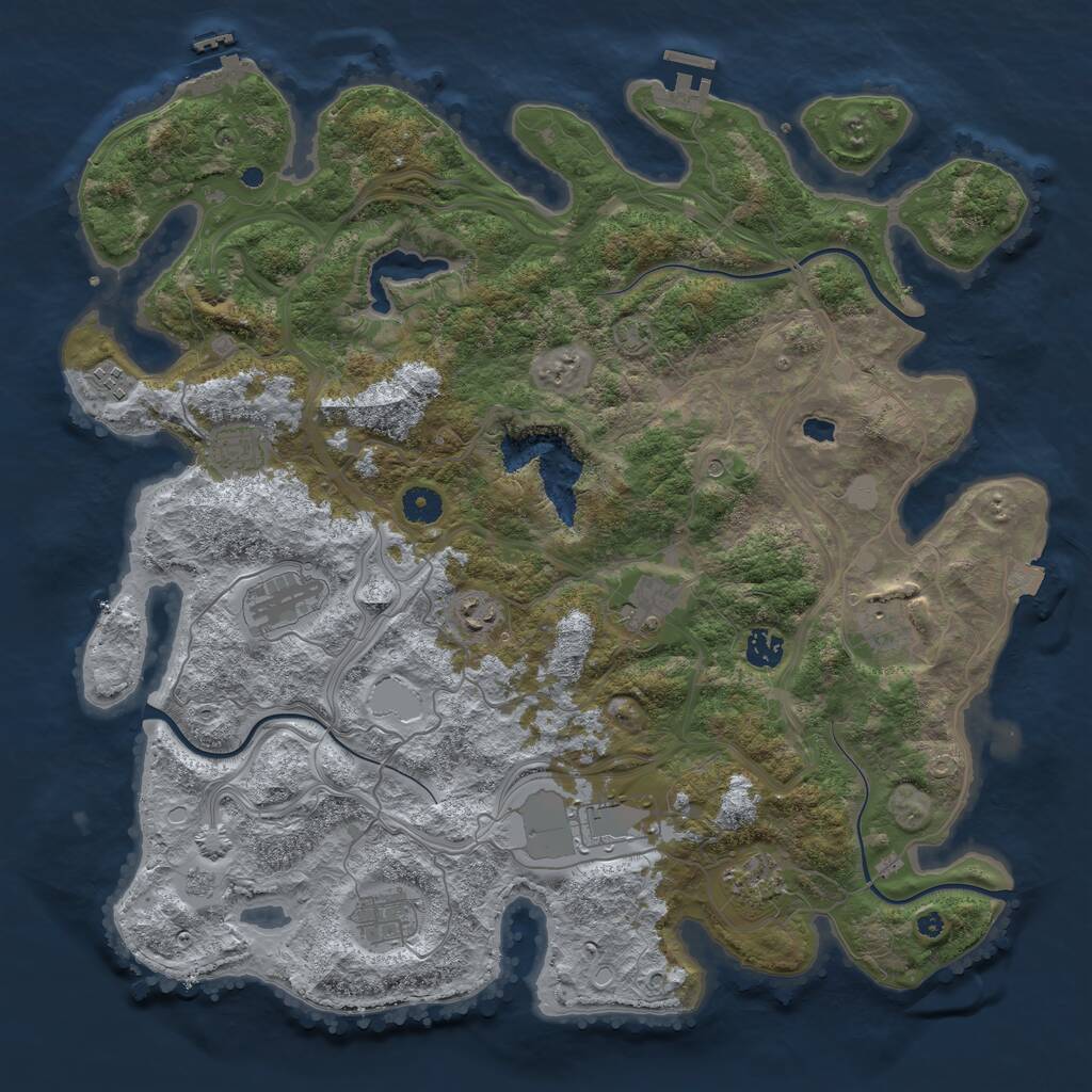 Rust Map: Procedural Map, Size: 4250, Seed: 1453407588, 16 Monuments