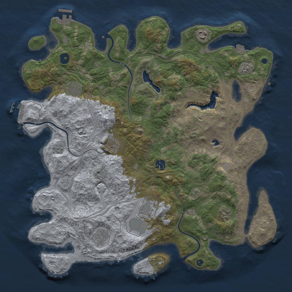 Rust Map: Procedural Map, Size: 4250, Seed: 6032025, 14 Monuments