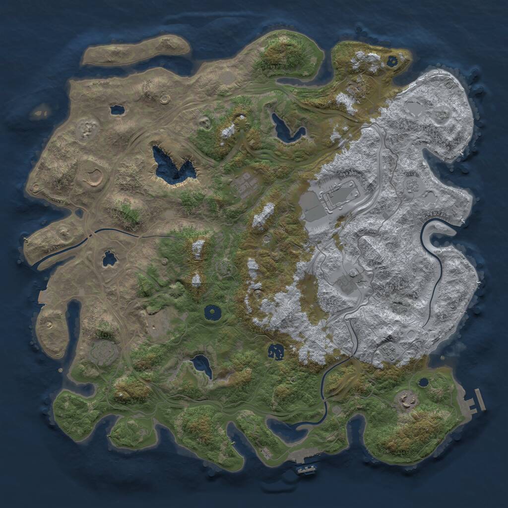 Rust Map: Procedural Map, Size: 4500, Seed: 1598532344, 16 Monuments