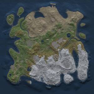 Thumbnail Rust Map: Procedural Map, Size: 3500, Seed: 69011809, 14 Monuments