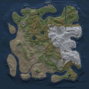 Thumbnail Rust Map: Procedural Map, Size: 3500, Seed: 1077280803, 13 Monuments