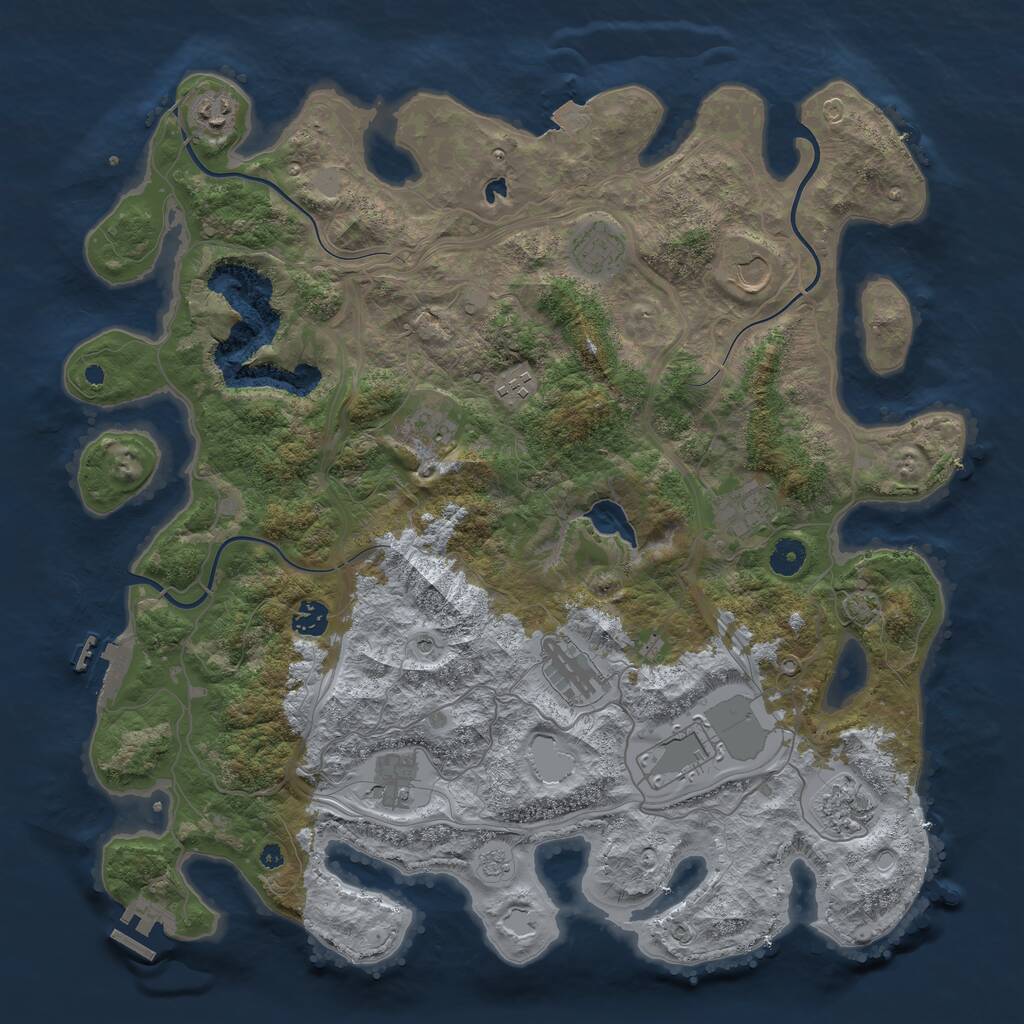 Rust Map: Procedural Map, Size: 4250, Seed: 188104748, 17 Monuments