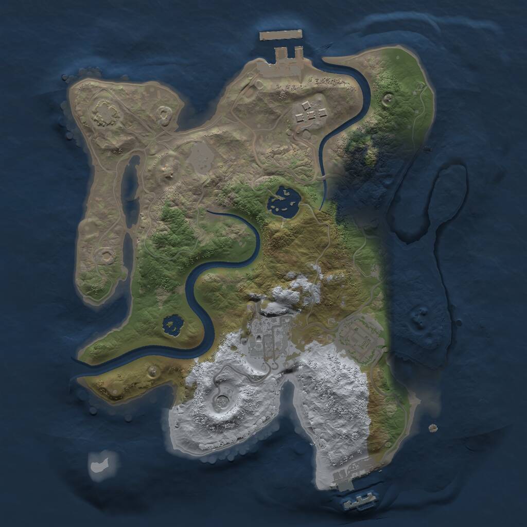 Rust Map: Procedural Map, Size: 2500, Seed: 1524212359, 9 Monuments
