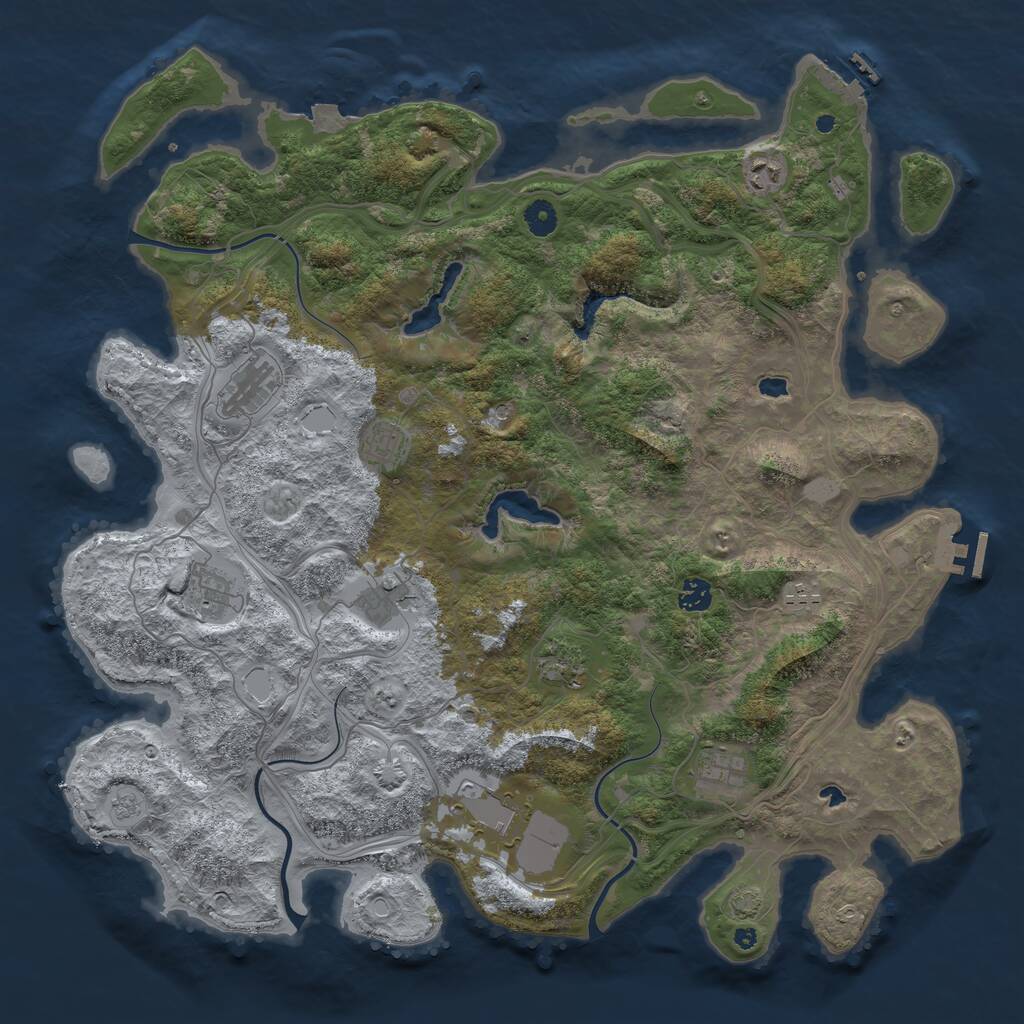 Rust Map: Procedural Map, Size: 4500, Seed: 3062025, 16 Monuments