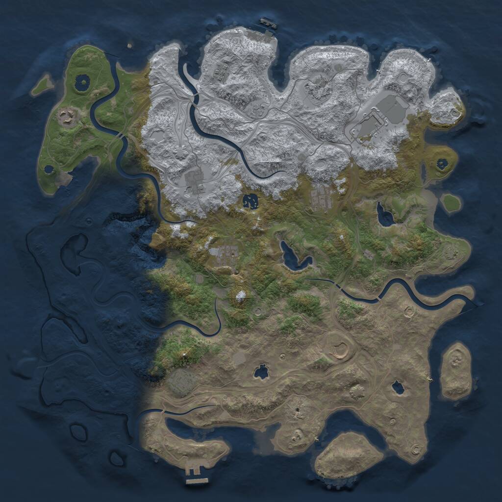 Rust Map: Procedural Map, Size: 4600, Seed: 5102512, 16 Monuments