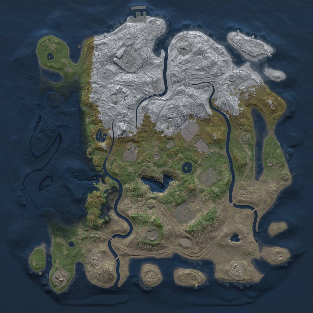 Rust Map: Procedural Map, Size: 4250, Seed: 2099922969, 16 Monuments