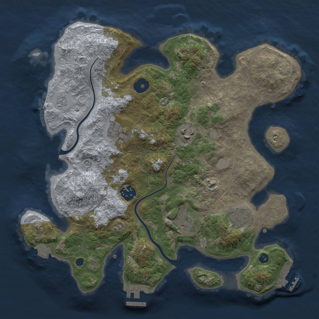 Rust Map: Procedural Map, Size: 3250, Seed: 795011228, 11 Monuments