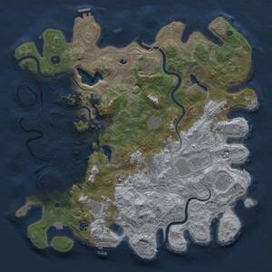 Thumbnail Rust Map: Procedural Map, Size: 4500, Seed: 1544271091, 16 Monuments