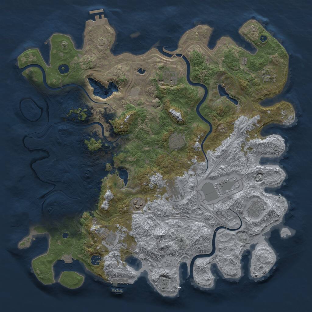 Rust Map: Procedural Map, Size: 4500, Seed: 1544271091, 16 Monuments