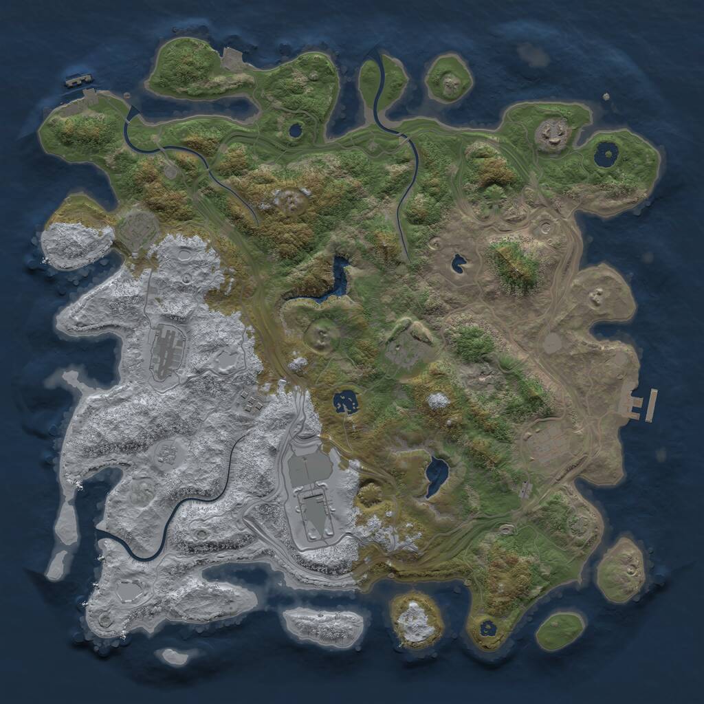 Rust Map: Procedural Map, Size: 4250, Seed: 1546278125, 14 Monuments