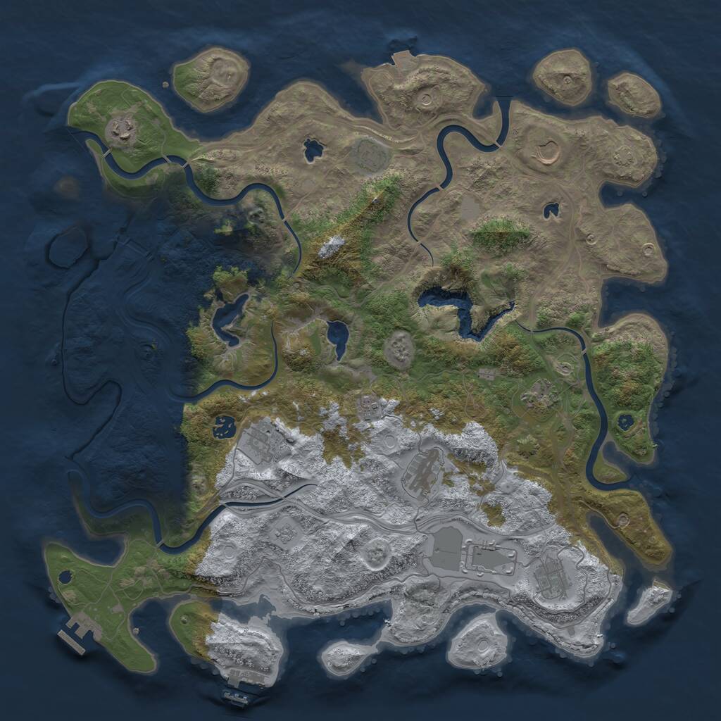 Rust Map: Procedural Map, Size: 4500, Seed: 1812735969, 16 Monuments