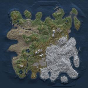 Thumbnail Rust Map: Procedural Map, Size: 3500, Seed: 168424902, 11 Monuments