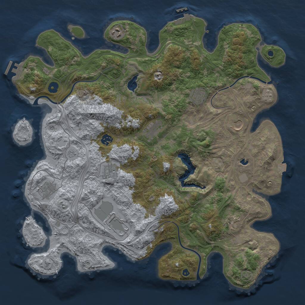 Rust Map: Procedural Map, Size: 4250, Seed: 660455709, 16 Monuments