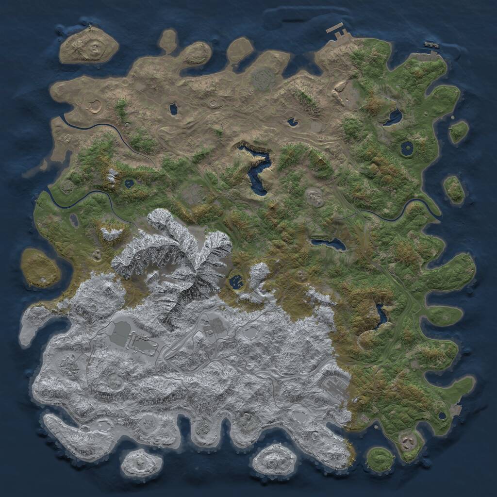 Rust Map: Procedural Map, Size: 5500, Seed: 211575109, 17 Monuments