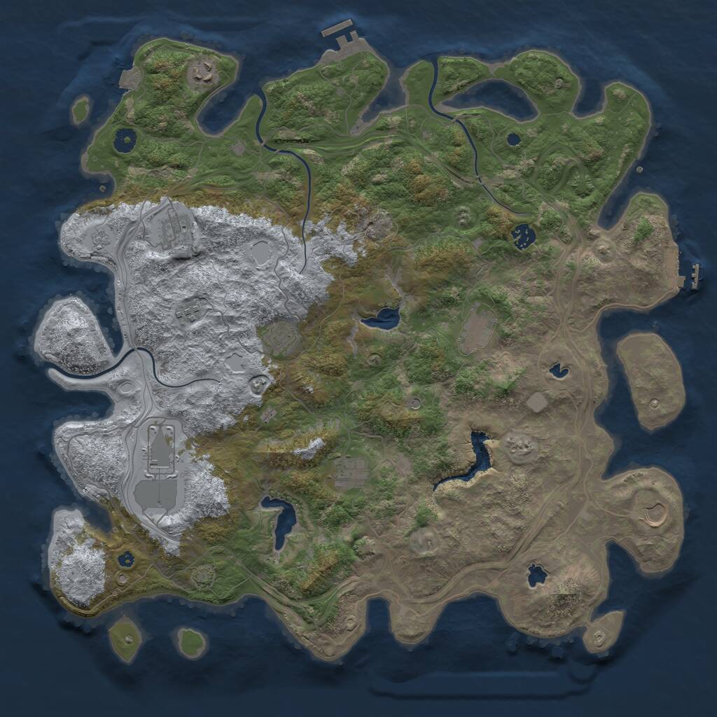 Rust Map: Procedural Map, Size: 4500, Seed: 510290846, 15 Monuments