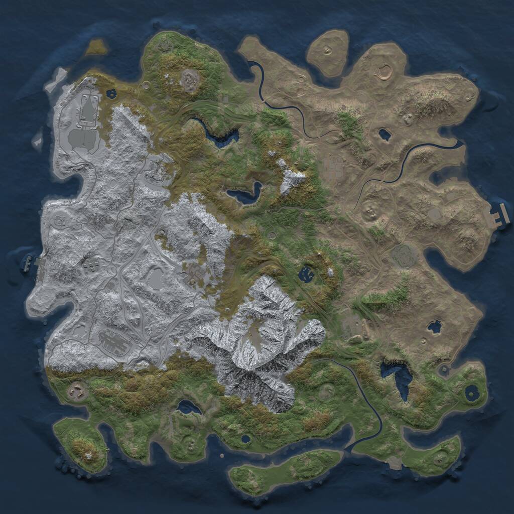 Rust Map: Procedural Map, Size: 5000, Seed: 857481550, 17 Monuments