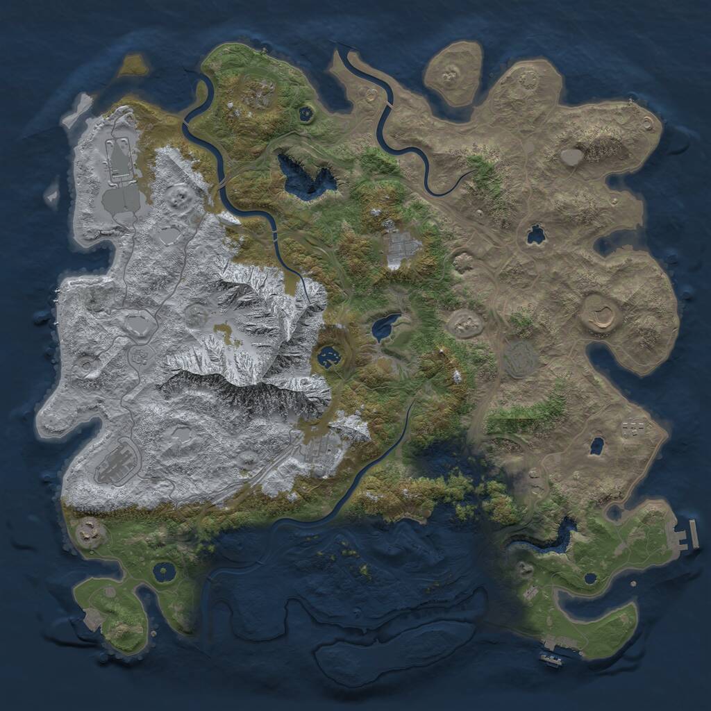 Rust Map: Procedural Map, Size: 5000, Seed: 857481550, 17 Monuments