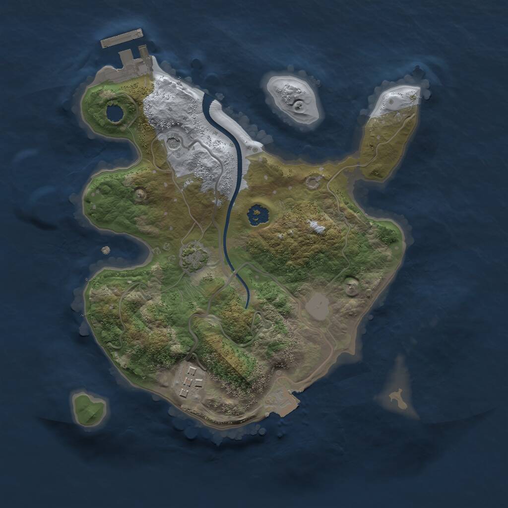 Rust Map: Procedural Map, Size: 2400, Seed: 1567528821, 5 Monuments