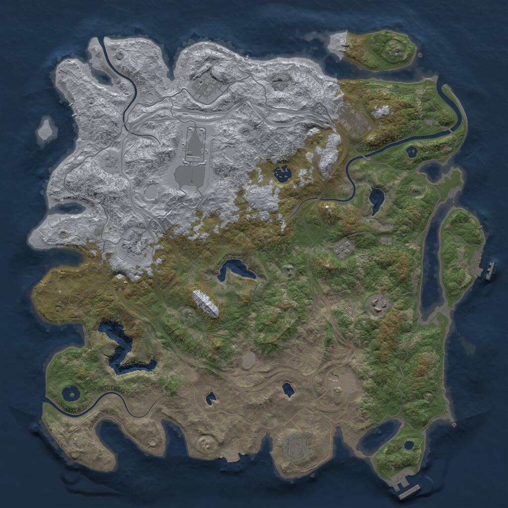 Rust Map: Procedural Map, Size: 4500, Seed: 4789775, 15 Monuments