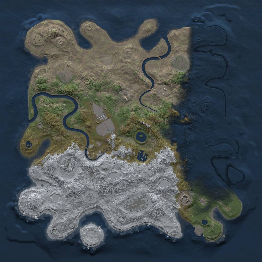 Rust Map: Procedural Map, Size: 3750, Seed: 1950375924, 15 Monuments