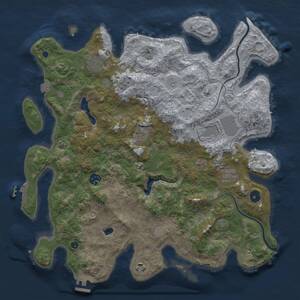 Thumbnail Rust Map: Procedural Map, Size: 4000, Seed: 45641, 13 Monuments
