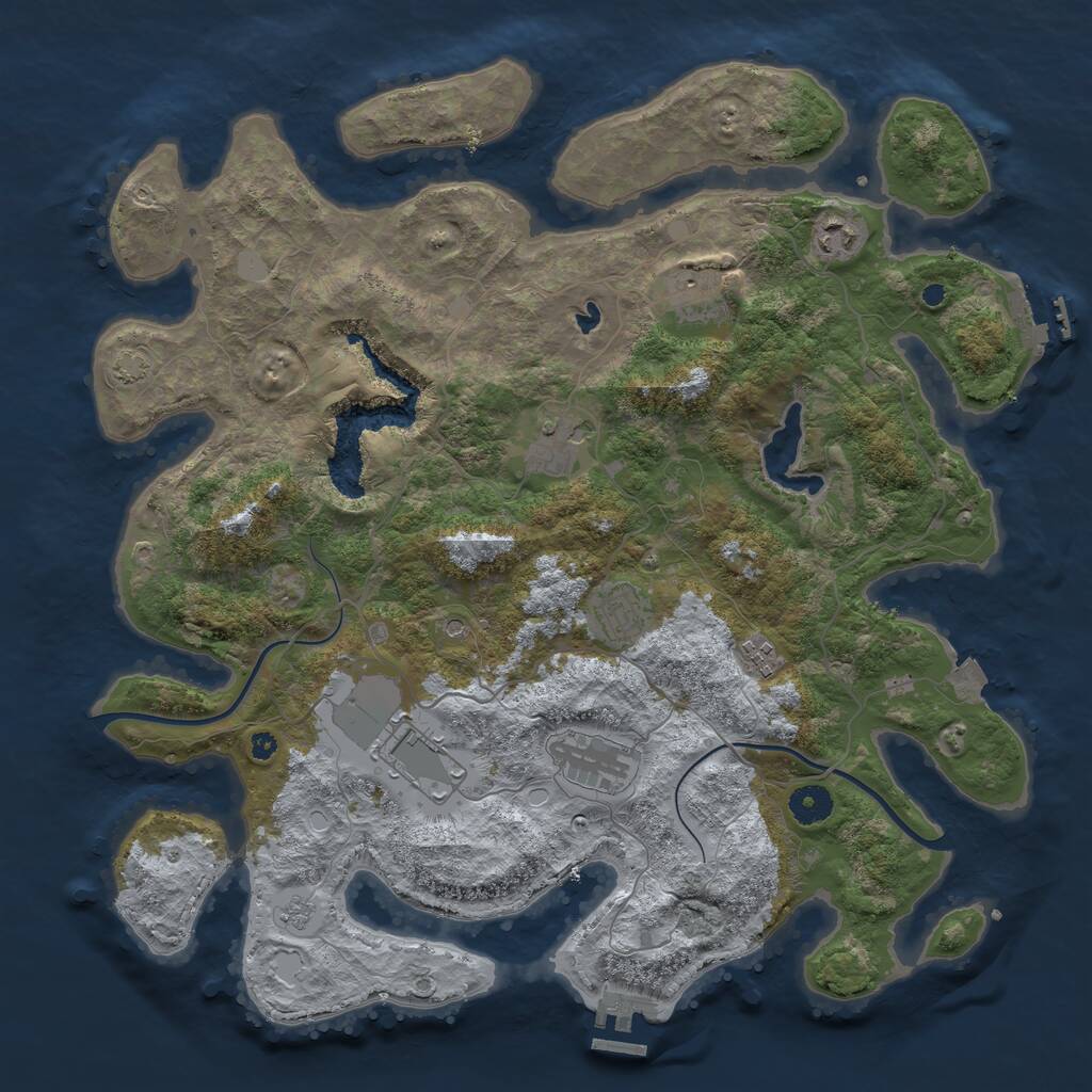 Rust Map: Procedural Map, Size: 4000, Seed: 1787430683, 13 Monuments
