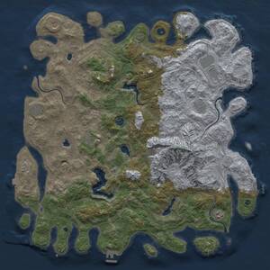 Thumbnail Rust Map: Procedural Map, Size: 5000, Seed: 799289486, 15 Monuments