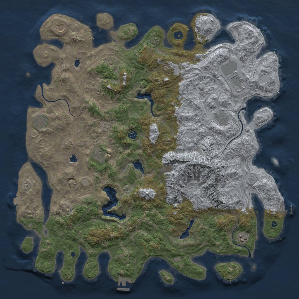 Rust Map: Procedural Map, Size: 5000, Seed: 799289486, 15 Monuments