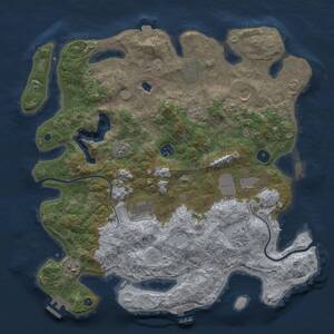 Thumbnail Rust Map: Procedural Map, Size: 4000, Seed: 988767251, 14 Monuments