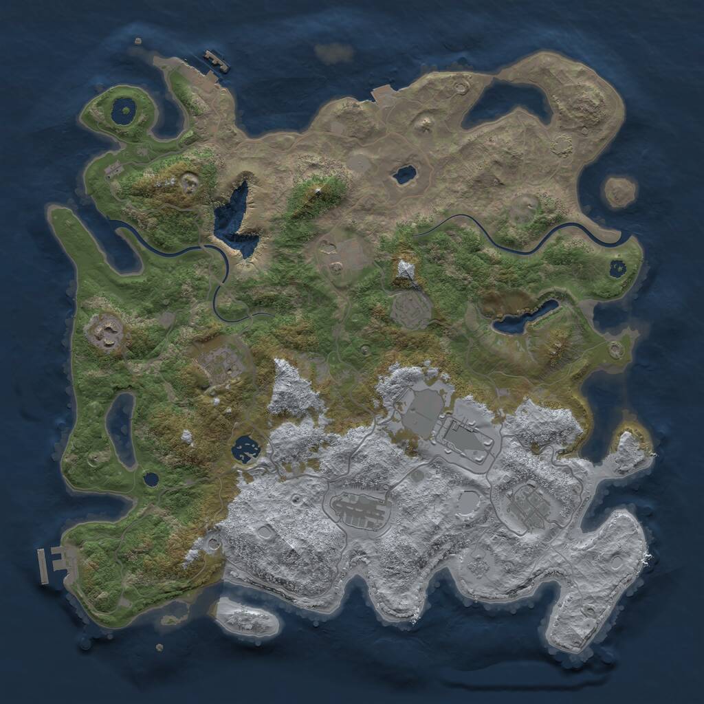 Rust Map: Procedural Map, Size: 4000, Seed: 86754163, 14 Monuments