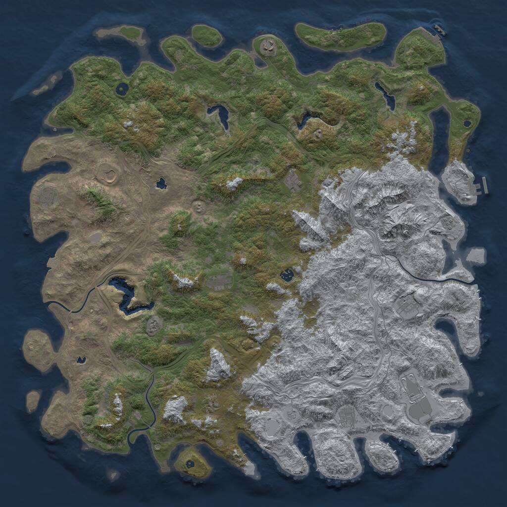 Rust Map: Procedural Map, Size: 6000, Seed: 69420111, 17 Monuments