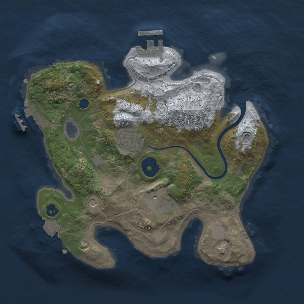 Rust Map: Procedural Map, Size: 2500, Seed: 975821136, 6 Monuments