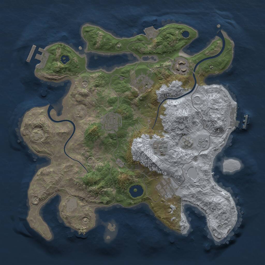 Rust Map: Procedural Map, Size: 3000, Seed: 15626, 11 Monuments