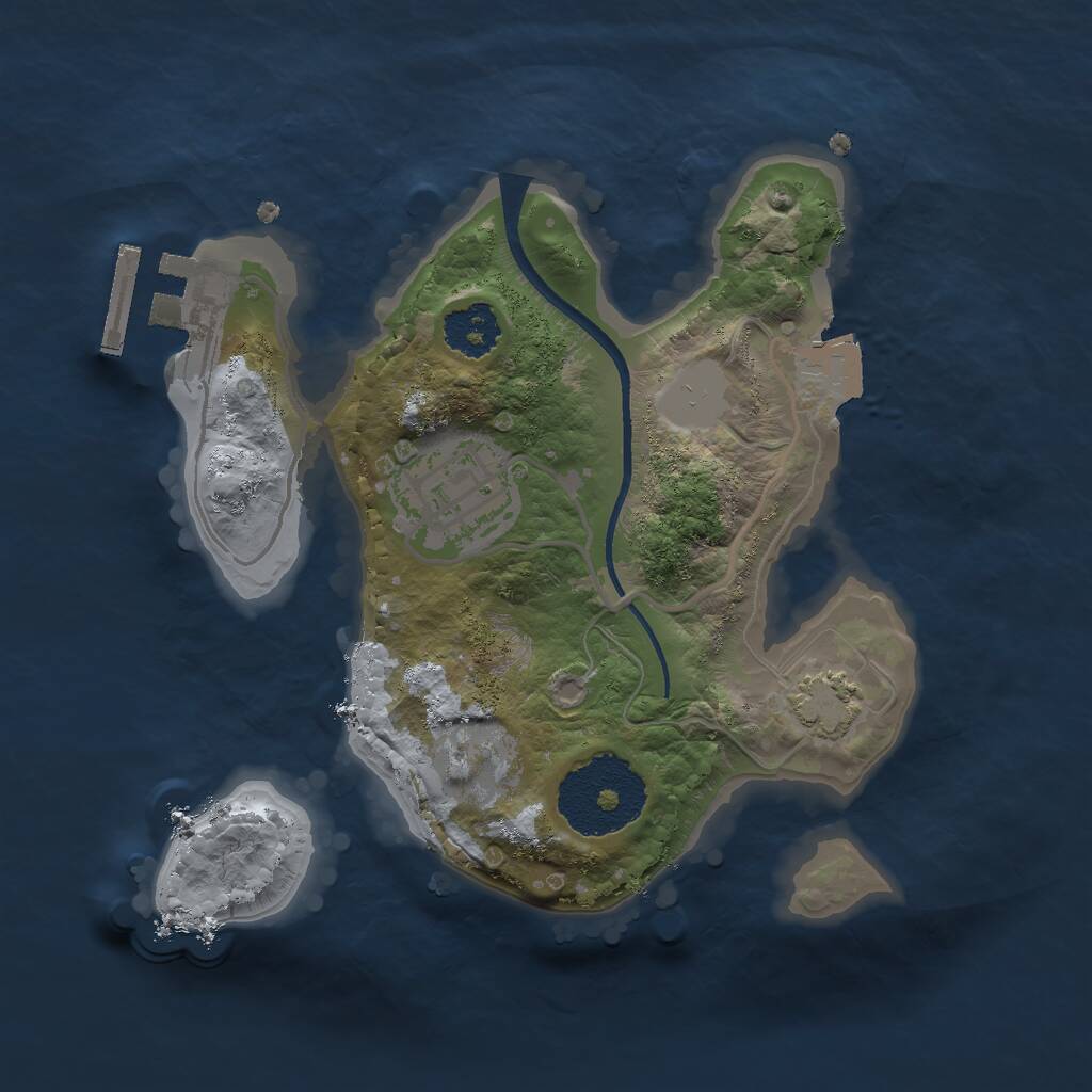 Rust Map: Procedural Map, Size: 2000, Seed: 29548, 4 Monuments