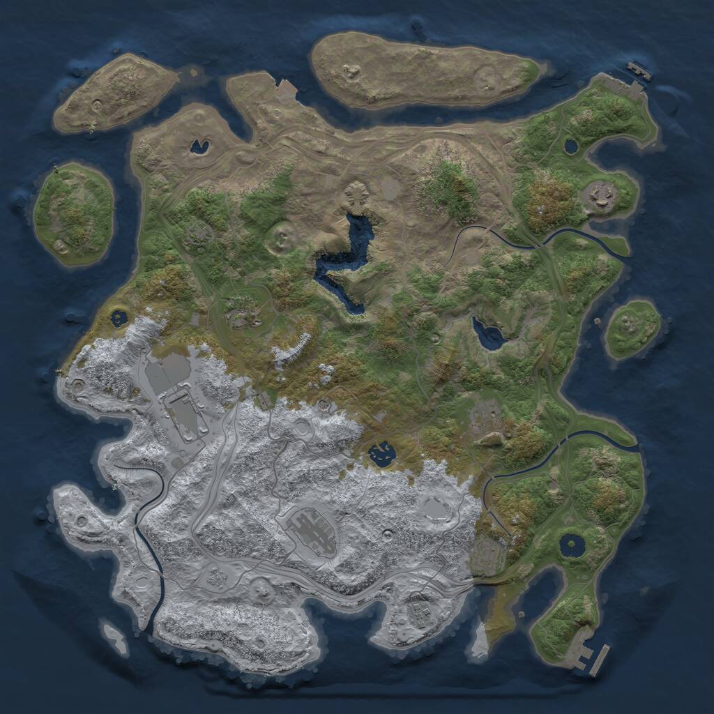 Rust Map: Procedural Map, Size: 4250, Seed: 1153963550, 14 Monuments