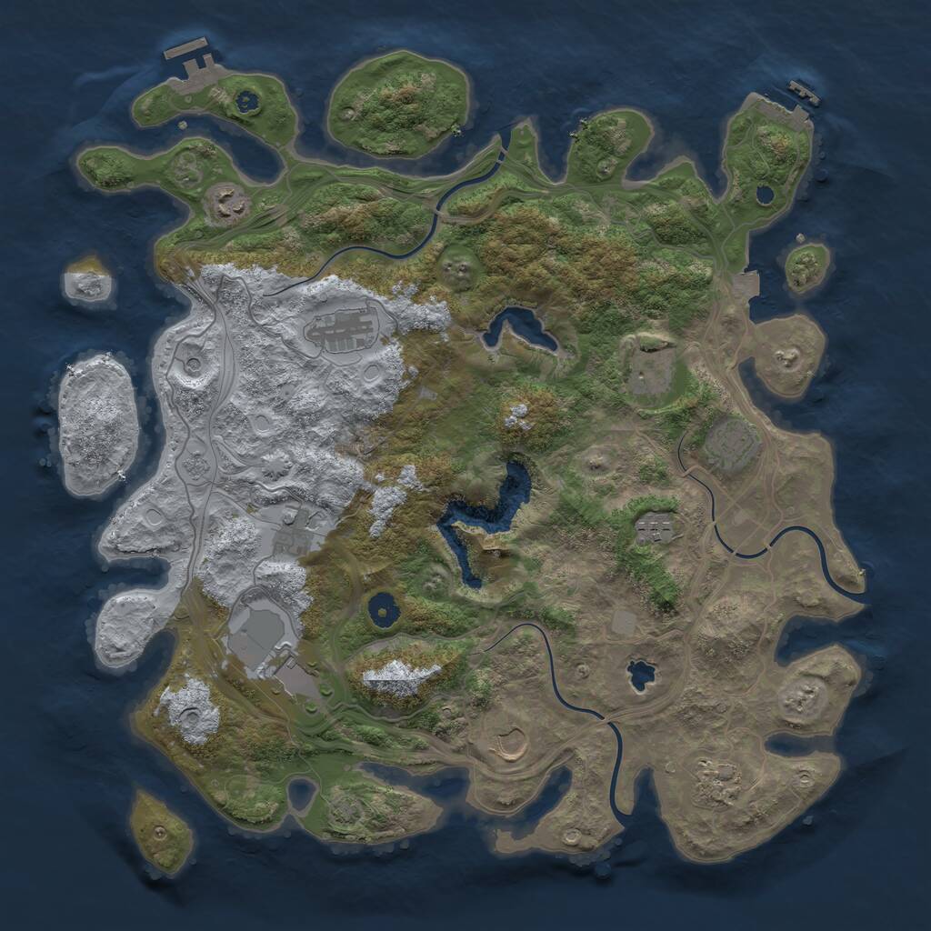 Rust Map: Procedural Map, Size: 4250, Seed: 296064537, 15 Monuments