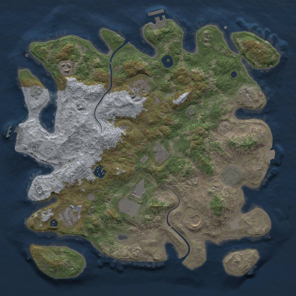Rust Map: Procedural Map, Size: 3750, Seed: 371394179, 15 Monuments