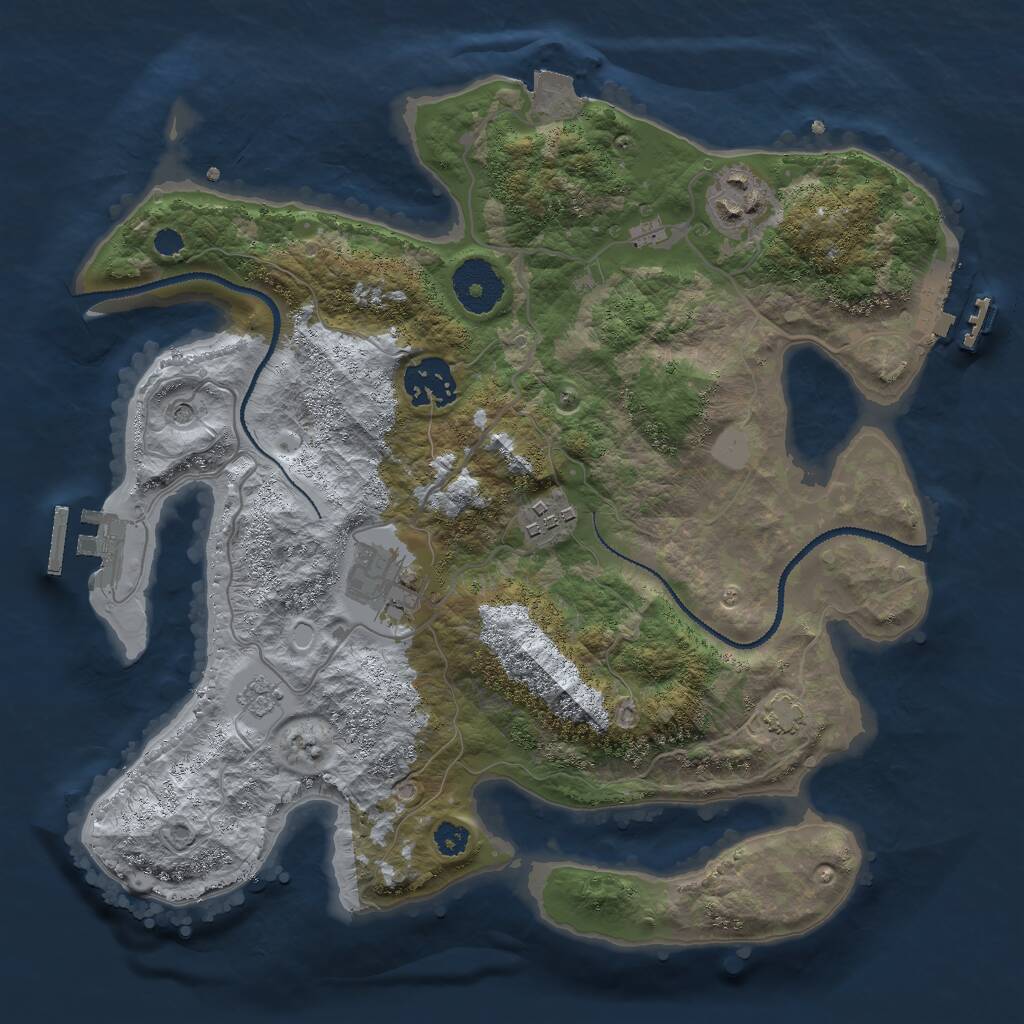 Rust Map: Procedural Map, Size: 3000, Seed: 287620744, 10 Monuments