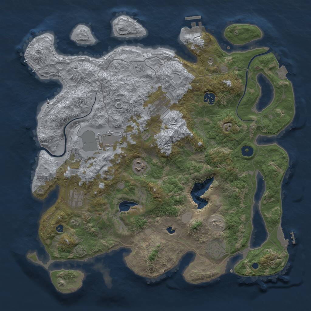 Rust Map: Procedural Map, Size: 4000, Seed: 10482222, 12 Monuments
